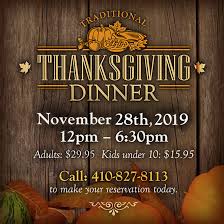 2019 Thanksgiving Dinner The Narrows Restaurant