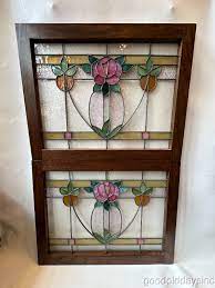 Antique Stained Leaded Glass Windows