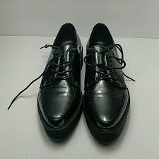 Sixty Seven Dk Grey Patent Leather Platform Shoes