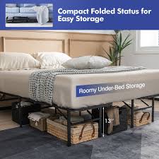 Queen King Size Folding Steel Bed Frame