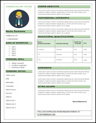 Resume Format For It Freshers