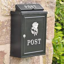 Rose Wall Mounted Post Box Silver