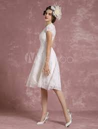 If you're still in two minds about simple wedding dress with short sleeves and are thinking about choosing a similar product, aliexpress is a great place to compare prices and sellers. Short Simple Wedding Dress Lace Ivory Bridal Gown V Neck Backless A Line Short Sleeve Knee Length Vintage Bridal Dress Milanoo Com