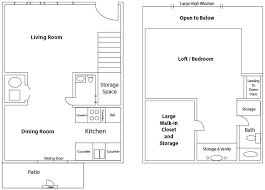 1 Bedroom Loft Apartments Floor Plan