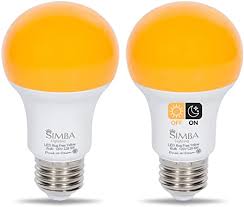 Amazon Com Simba Lighting Bug Repellent Yellow Led Bulb 6w 40w Equivalent Great For Outdoor Porch Light Night Light Dusk To Dawn Smart Sensor Auto On Off Amber Warm 2000k A19 E26 Medium Base Pack Of