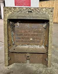 Ornate Antique Cast Iron Fireplace