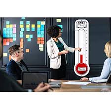 Fundraising Thermometer Chart Goal Tracker Dry Erase Goal