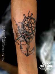 Due to this belief, it is widely used by travellers and military men. Anchor Tattoo Compass Tattoo Wheel Tattoo Forearm Tattoo Anchor Tattoo Design Anchor Compass Tattoo Compass Tattoo