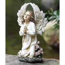 White Fiberglass Praying Little Angel