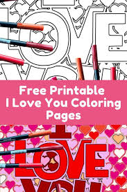 free i love you coloring pages