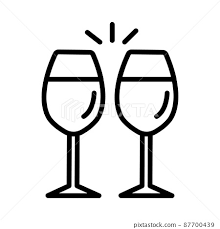 Wine Glasses Icon On White Background