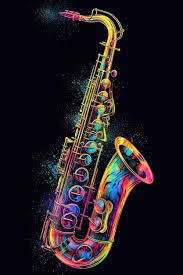 premium ai image a colorful saxophone
