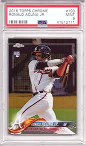 Trading cards at sportsmemorabilia.com online store. With Cheap Price To Get Top Brand 2018 Topps Chrome Baseball 193 Ronald Acuna Jr Rookie Card Graded Psa 9 Mint Collectibles Fine Art Fast Delivery And Free Shipping On All