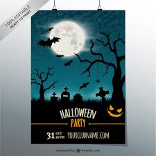 Editable Party Poster Template For Halloween Vector Free