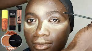 bom makeup transformation on dark skin