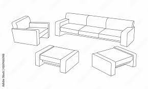 Set Of Modern Sofa Icon Design For