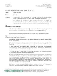 Sample Of Minutes Meeting Template Hoa Board Association