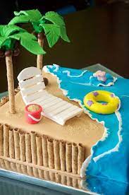 If you're throwing a beach themed party, you're going to need some great beach party food ideas for your guests. Beach Cake Seashells Ocean Beach Beach Cakes Beach Themed Cakes Ocean Cakes