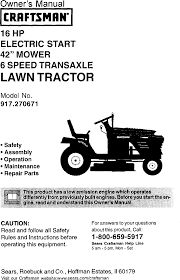 If it is like most sears lawn tractors, the starter motor gear that engages the flywheel is a composite (read: Craftsman 917270671 User Manual 42 Lawn Tractor Manuals And Guides L0060058
