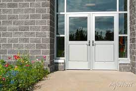 Double Commercial Exterior Doors Of A