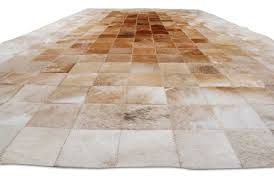 beige grant patch cowhide rug