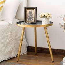 Dining tables up to 60% off* shop living room deals; Round Side Table Metal End Table Nightstand Small Tables For Living Room Accent Tables Cheap Side Table For Small Spaces Gold Gray By Aojezor Walmart Com Walmart Com