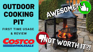 Constructed of sturdy cast aluminum and our unique antique bronze finish, this durable fire pit table features a 40,000 btu stainless steel burner and translucent fire glass. Costco Outdoor Cooking Fire Pit Product Review After The First Usage Youtube