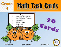 Grade 4 Pumpkin Math Task Cards Classful