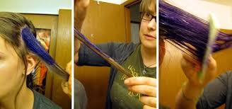 Get a bob hairstyle with bangs parted in the middle, and any woman will envy the new look. A Manic Panic Experiment Purple Hair Streak Manic Panic Hair Purple Hair Purple Hair Streaks