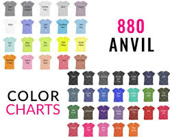 Anvil 880 Color Chart Mockup Anvil Mockup Every Color T Shirt Color Chart Shirt Color Chart T Shirt Color Guide