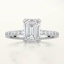 2ct (8.5x6.5mm) emerald cut diamond simulant engagement ring, solitaire ring, 2ct promise ring, stackable ring, solid sterling silver. Elegant Emerald Cut Engagement Rings Midas Jewellery