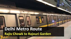 delhi metro route from rajiv chowk to