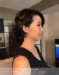 soft makeup short hair updo wedding