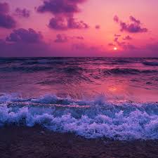 Ocean Sunset Waves Foam Beach