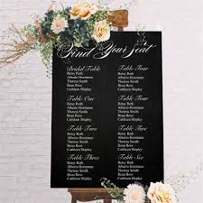 Find Your Seat Seating Chart Wedding 6mm Thick Sign With Blackboard Style Background
