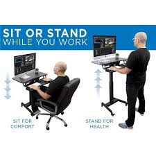 Find & download the most popular standing work desk photos on freepik free for commercial use high quality images over 6 million stock photos. Mount It Electric Mobile Height Adjustable Standing Workstation With Wheels Overstock 30681421