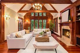 living rooms with exposed ceiling beams