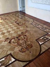 wood custom flooring wood rug inlay