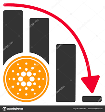 Cardano Coin Down Chart Flat Icon Stock Vector Ahasoft