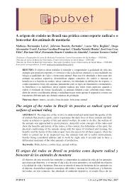 PDF) A origem do rodeio no Brasil sua prática como esporte radical e o bem-estar dos animais de montaria