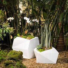 origami geometric planter crescent garden