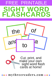 Make Your Own Sight Word Flash Cards Free Printable For You
