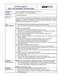 job description mcc planning manager