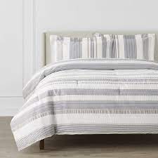 Gray Textured Stripe King Comforter Set