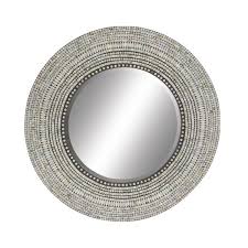 contemporary round wooden wall mirror