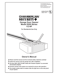 garage door opener user manual