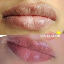 pink natural lip blush lip tattoo dark