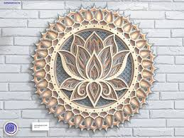 Lotus Flower Mandala Wall Art Laser