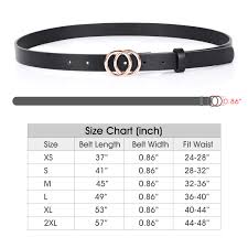 Double Ring Leather Belts For Women Sansths O Style Gold Buckle Thin Dress Belt For Jeans Pants Black Xs