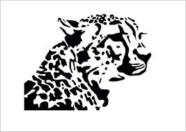 A4 Cheetah Head Stencil Laser Cut From